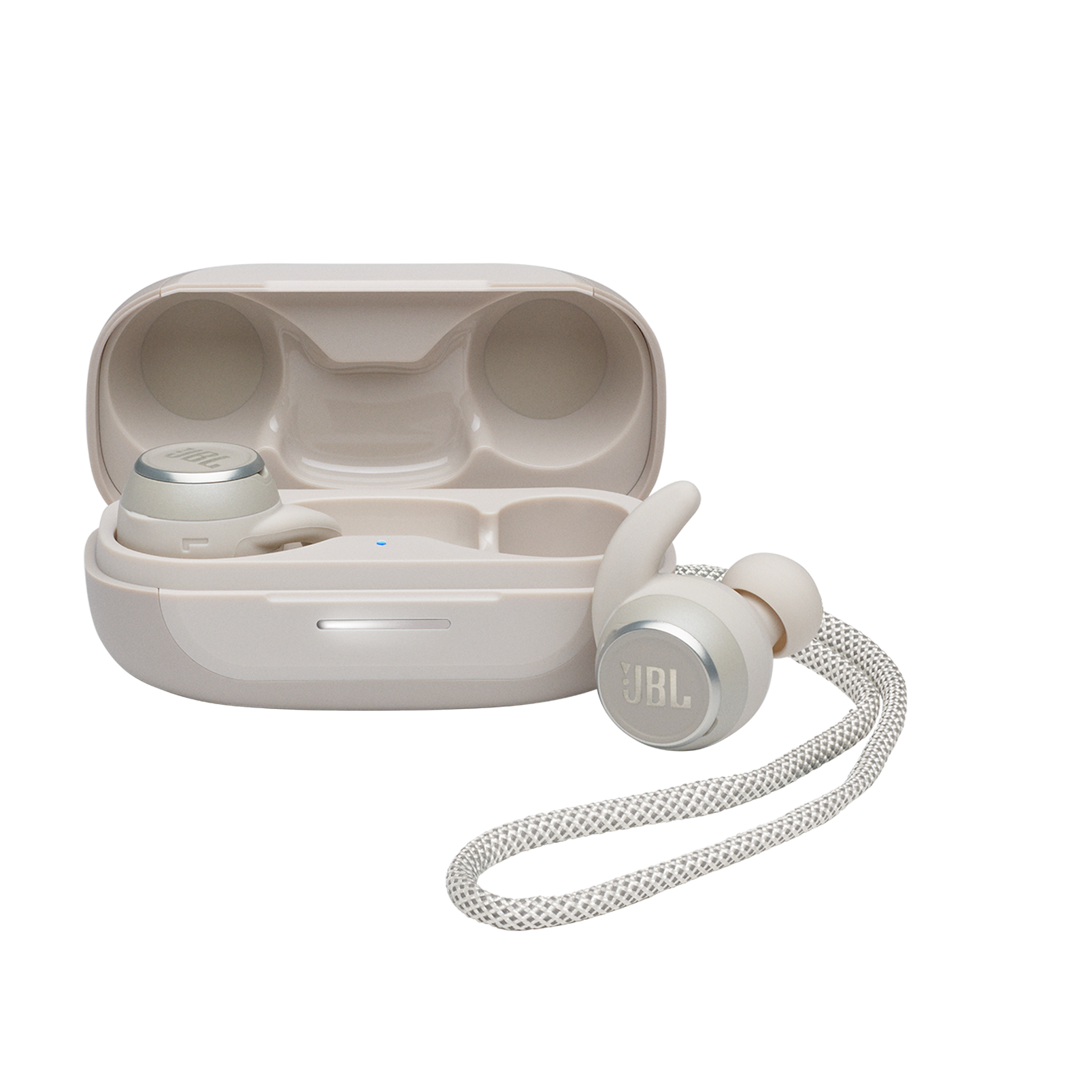 JBL Reflect Mini NC - White - Waterproof true wireless Noise Cancelling sport earbuds - Hero